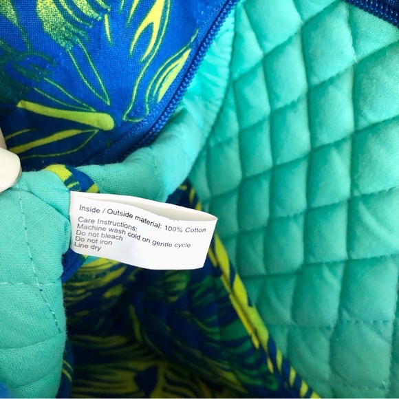 Tropical Boga Bag Big Quilted Tote shoulder bag Hibiscus Cotton - Picture 6 of 7